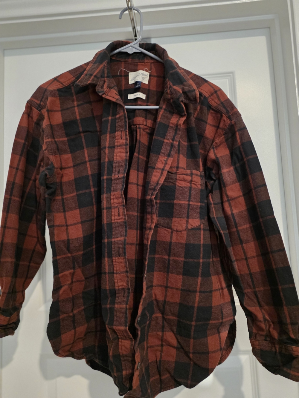 Universal Thread Red and Black Plaid Button-Down Shirt